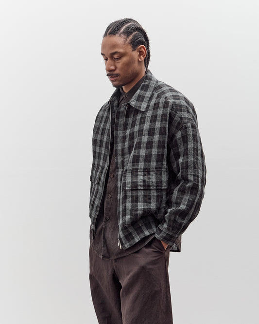 Evan Kinori Zip Jacket Two, Yarn Dyed Check