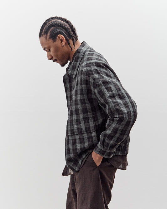 Evan Kinori Zip Jacket Two, Yarn Dyed Check