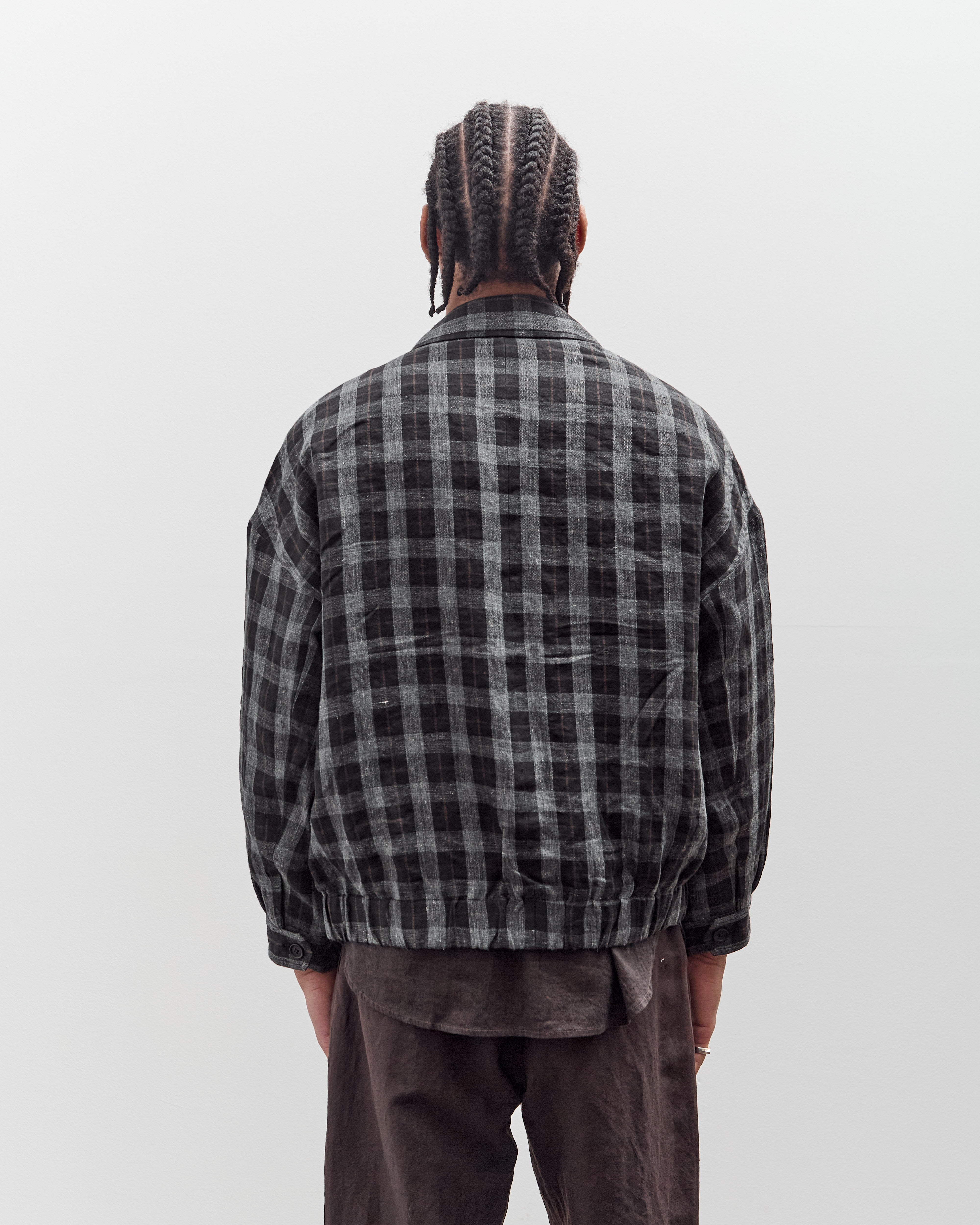 Evan Kinori Zip Jacket Two, Yarn Dyed Check – Glasswing