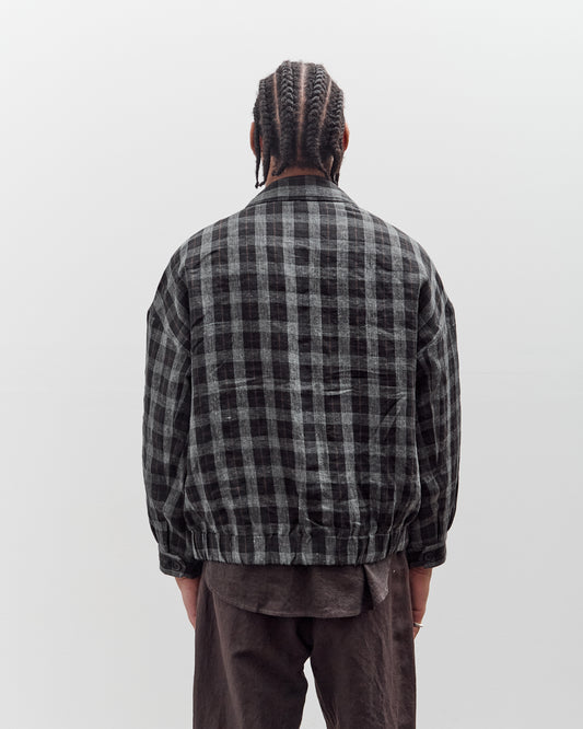 Evan Kinori Zip Jacket Two, Yarn Dyed Check