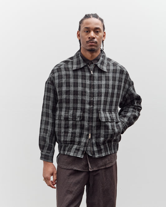 Evan Kinori Zip Jacket Two, Yarn Dyed Check