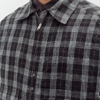 Evan Kinori Zip Jacket Two, Yarn Dyed Check