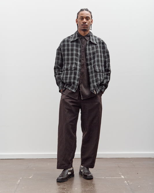 Evan Kinori Two Pleat Pant, Worsted Wool / Linen Canvas