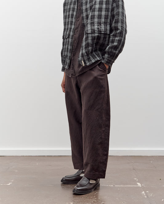 Evan Kinori Two Pleat Pant, Worsted Wool / Linen Canvas