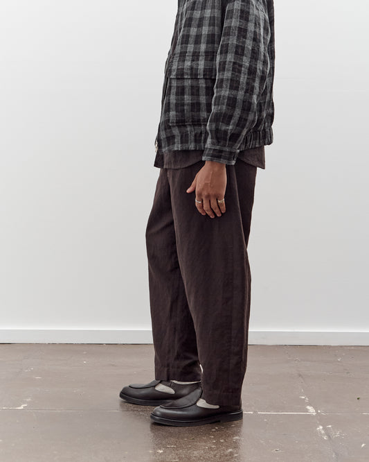 Evan Kinori Two Pleat Pant, Worsted Wool / Linen Canvas