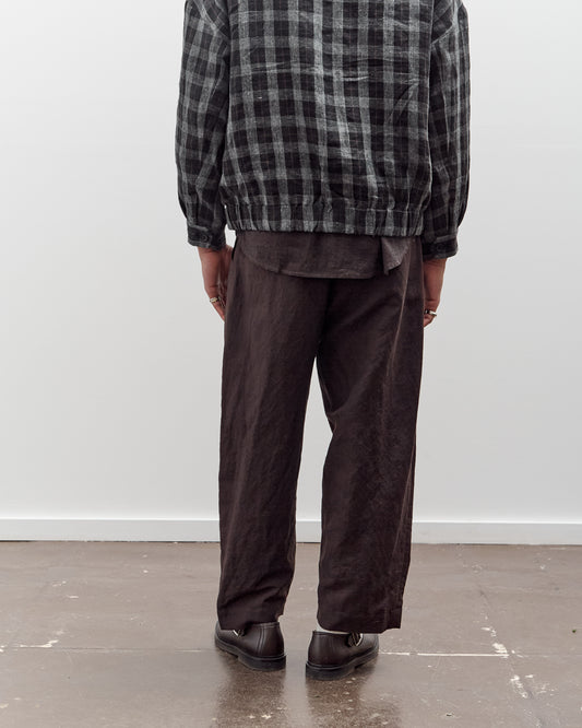 Evan Kinori Two Pleat Pant, Worsted Wool / Linen Canvas