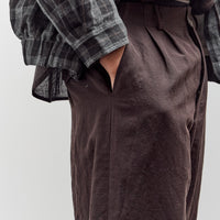Evan Kinori Two Pleat Pant, Worsted Wool / Linen Canvas