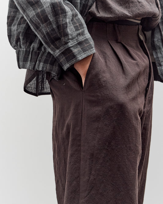 Evan Kinori Two Pleat Pant, Worsted Wool / Linen Canvas