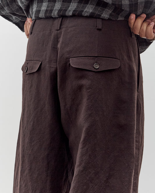 Evan Kinori Two Pleat Pant, Worsted Wool / Linen Canvas