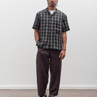 Evan Kinori Short Sleeve Shirt, Yarn Dyed Linen Check