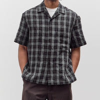 Evan Kinori Short Sleeve Shirt, Yarn Dyed Linen Check