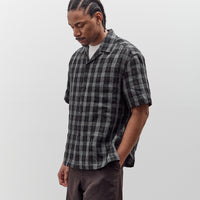 Evan Kinori Short Sleeve Shirt, Yarn Dyed Linen Check