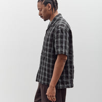 Evan Kinori Short Sleeve Shirt, Yarn Dyed Linen Check
