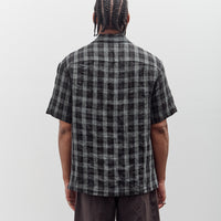 Evan Kinori Short Sleeve Shirt, Yarn Dyed Linen Check