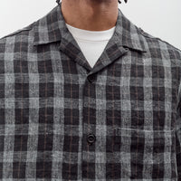 Evan Kinori Short Sleeve Shirt, Yarn Dyed Linen Check