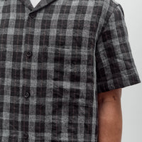 Evan Kinori Short Sleeve Shirt, Yarn Dyed Linen Check