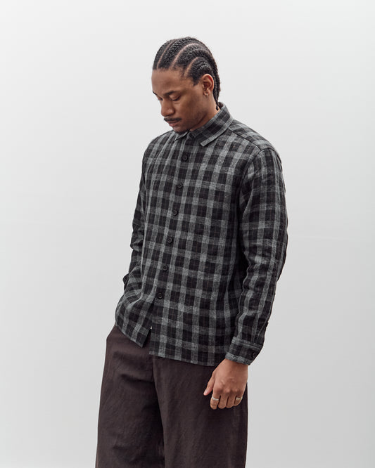 Evan Kinori Flat Hem Shirt, Yarn Dyed Check