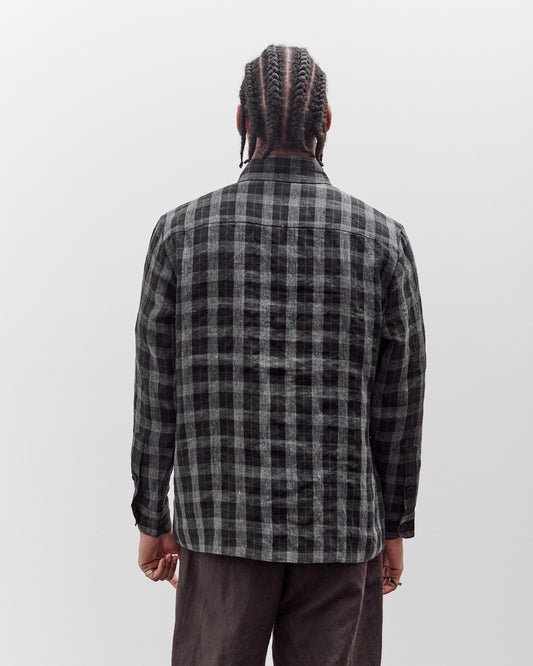 Evan Kinori Flat Hem Shirt, Yarn Dyed Check