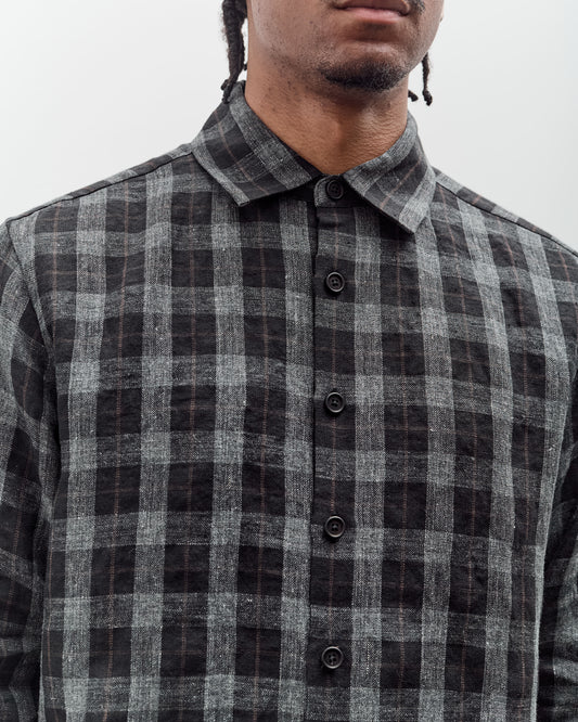 Evan Kinori Flat Hem Shirt, Yarn Dyed Check