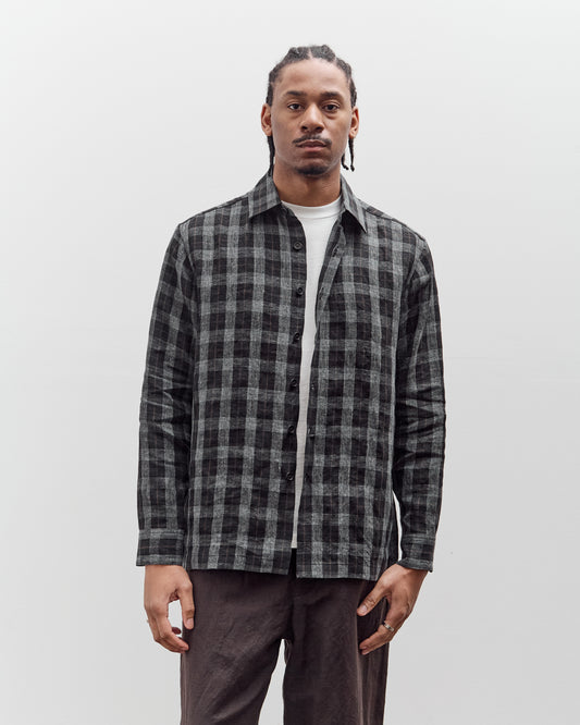 Evan Kinori Flat Hem Shirt, Yarn Dyed Check