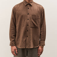 Evan Kinori Big Shirt Two, Brown Puppytooth