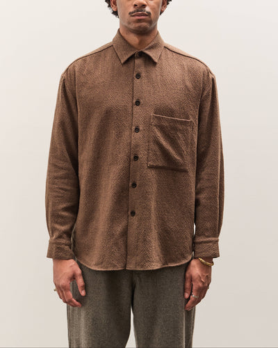 Evan Kinori Big Shirt Two, Brown Puppytooth