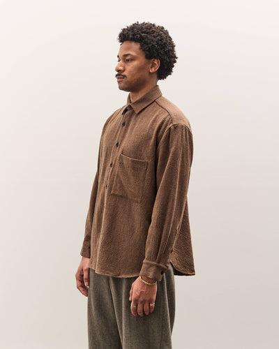 Evan Kinori Big Shirt Two, Brown Puppytooth