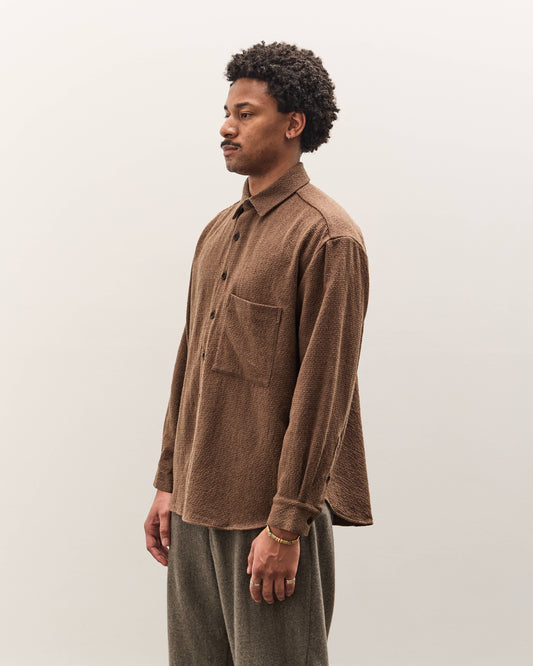 Evan Kinori Big Shirt Two, Brown Puppytooth