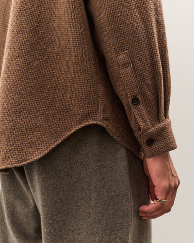 Evan Kinori Big Shirt Two, Brown Puppytooth