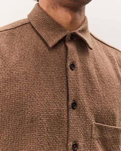 Evan Kinori Big Shirt Two, Brown Puppytooth