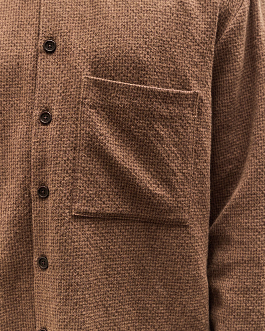 Evan Kinori Big Shirt Two, Brown Puppytooth