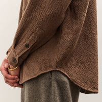 Evan Kinori Big Shirt Two, Brown Puppytooth