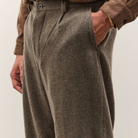 Evan Kinori Single Pleat Pant, Mid-Grey