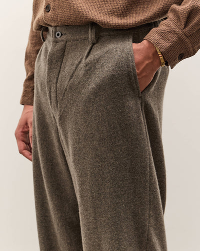 Evan Kinori Single Pleat Pant, Mid-Grey