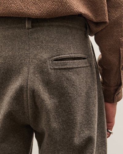 Evan Kinori Single Pleat Pant, Mid-Grey