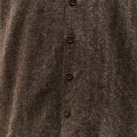 Evan Kinori Flat Hem Shirt, Brown Herringbone