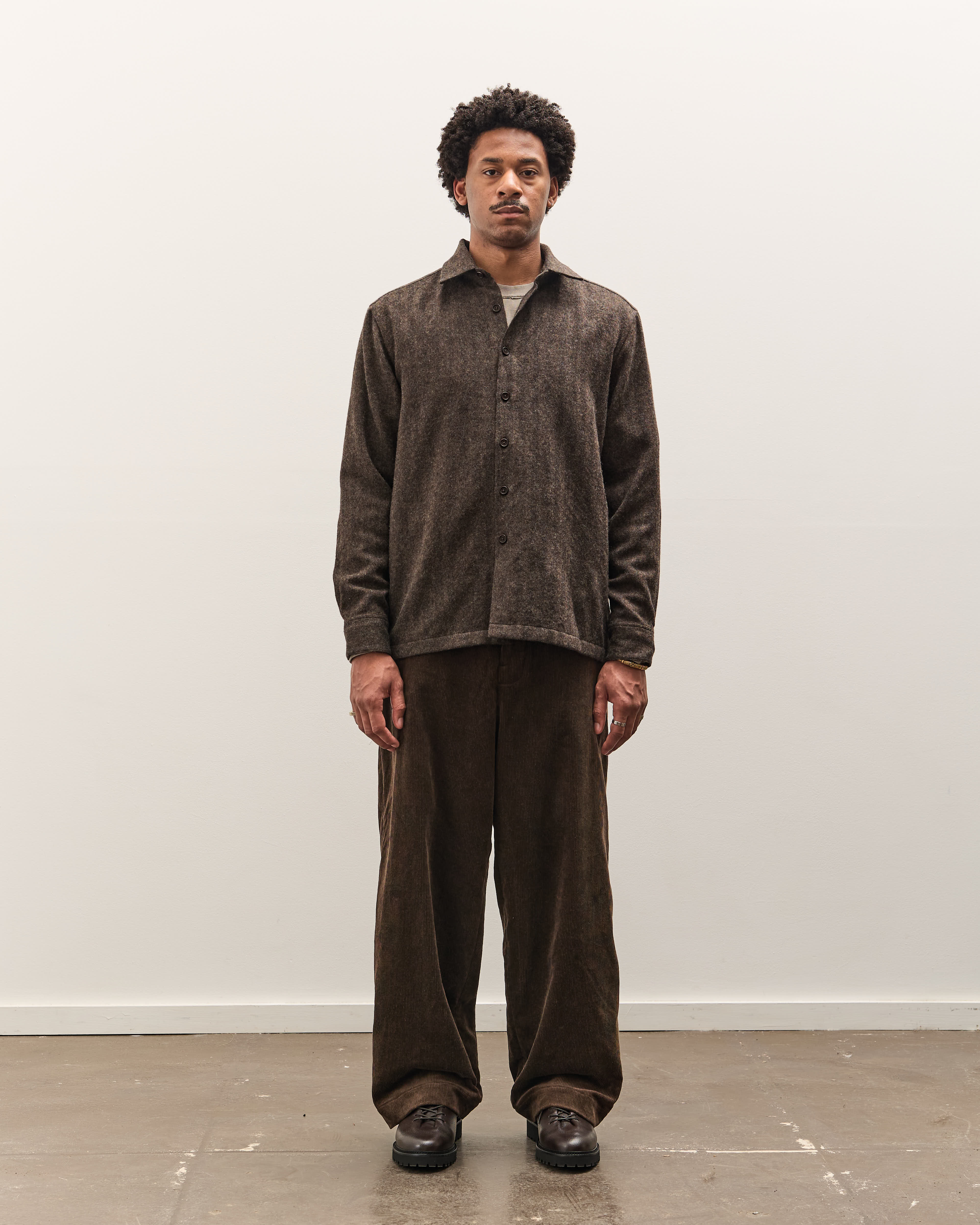 Evan Kinori Flat Front Pant, Brown Corduroy – Glasswing