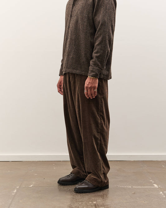 Evan Kinori Flat Front Pant, Brown Corduroy