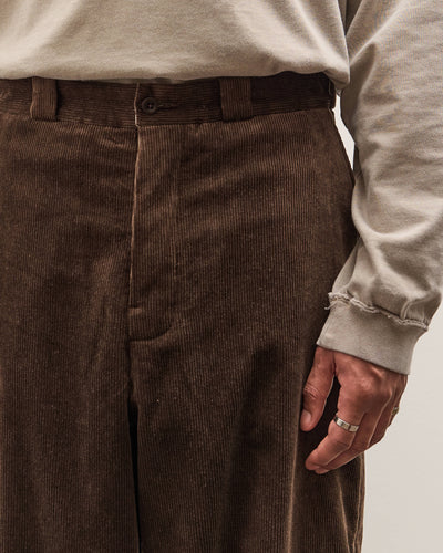 Evan Kinori Flat Front Pant, Brown Corduroy