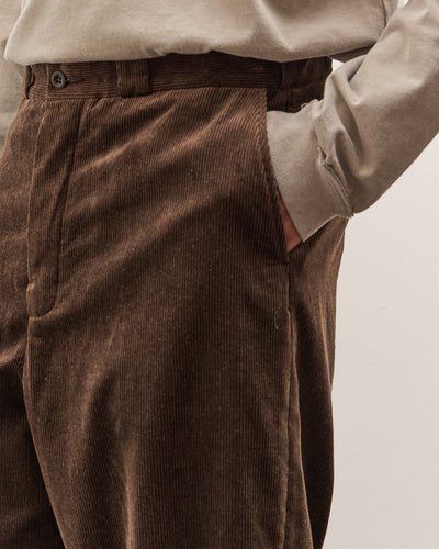Evan Kinori Flat Front Pant, Brown Corduroy