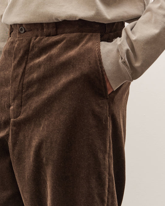 Evan Kinori Flat Front Pant, Brown Corduroy
