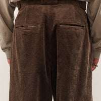 Evan Kinori Flat Front Pant, Brown Corduroy