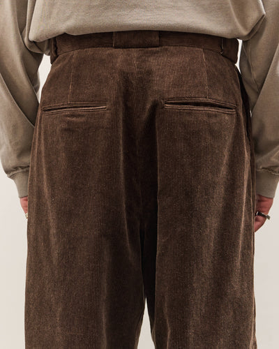 Evan Kinori Flat Front Pant, Brown Corduroy