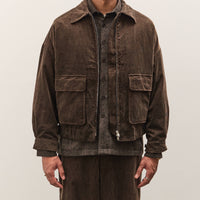 Evan Kinori Zip Jacket Two, Brown Corduroy