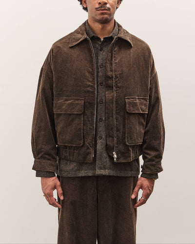 Evan Kinori Zip Jacket Two, Brown Corduroy
