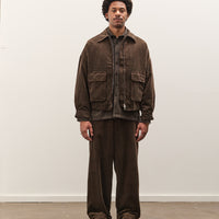 Evan Kinori Zip Jacket Two, Brown Corduroy