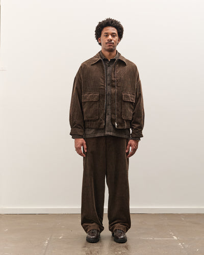 Evan Kinori Zip Jacket Two, Brown Corduroy