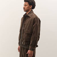 Evan Kinori Zip Jacket Two, Brown Corduroy