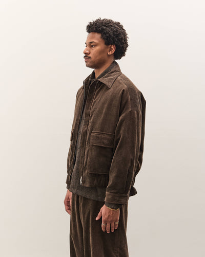 Evan Kinori Zip Jacket Two, Brown Corduroy