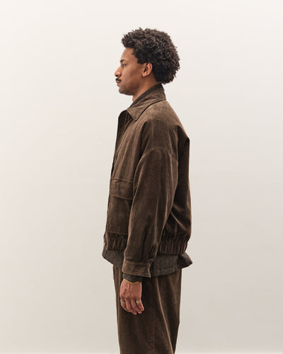 Evan Kinori Zip Jacket Two, Brown Corduroy